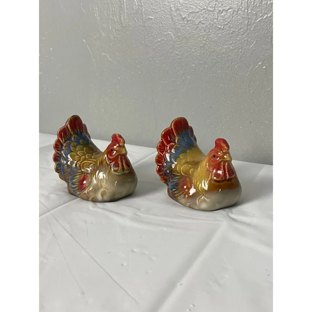 Vintage Hen and Rooster Chicken/Turkey Salt and Pepper Shakers